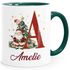 Tasse Weihnachten Buchstabe Initiale Weihnachtsmann personalisiert Name persönliches Geschenk SpecialMe®preview