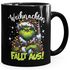Tasse Weihnachten fallt aus Grinch Geschenkidee Weihnachtsmuffel Kaffebecher mit Aufdruck Lustig MoonWorks®preview