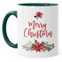 Tasse Weihnachten Merry Christmas Blumen Weihnachtsstern Christstern Teetasse Kaffeetasse Autiga®preview