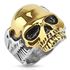 Totenkopf Ring Herren Edelstahl Flügel Biker Skull Gothic Massiv Zweifarbig Gold Silber Punk Rockerpreview
