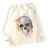 Totenkopf Turnbeutel Hipster Beutel Tasche Skull Neon Splatter Jutebeutel Autigapreview