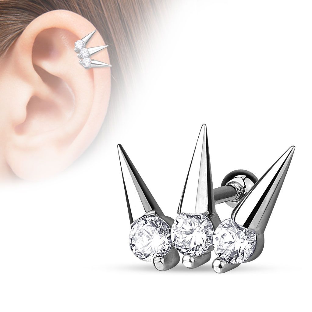 Tragus oreja piercing conector Helix cartilage Barbell spikes puntas autiga ®