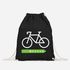 Turnbeutel Aufdruck Fahrrad Radfahrer Bike Umwelt A+++++ Energie sparen Gymbag Moonworks®preview