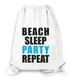 Turnbeutel Beach Sleep Party Repeat Party Beutel Tasche Moonworks®preview
