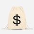 Turnbeutel Dollar Zeichen Symbol Money Bag Geldsack Moonworks®preview