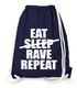 Turnbeutel Eat Sleep Rave Repeat Hipster Beutel Tasche Sportbeutel Gymsac Gymbag Moonworks®preview