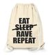 Turnbeutel Eat Sleep Rave Repeat Hipster Beutel Tasche Sportbeutel Gymsac Gymbag Moonworks®preview