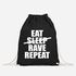 Turnbeutel Eat Sleep Rave Repeat Hipster Beutel Tasche Sportbeutel Gymsac Gymbag Moonworks®preview