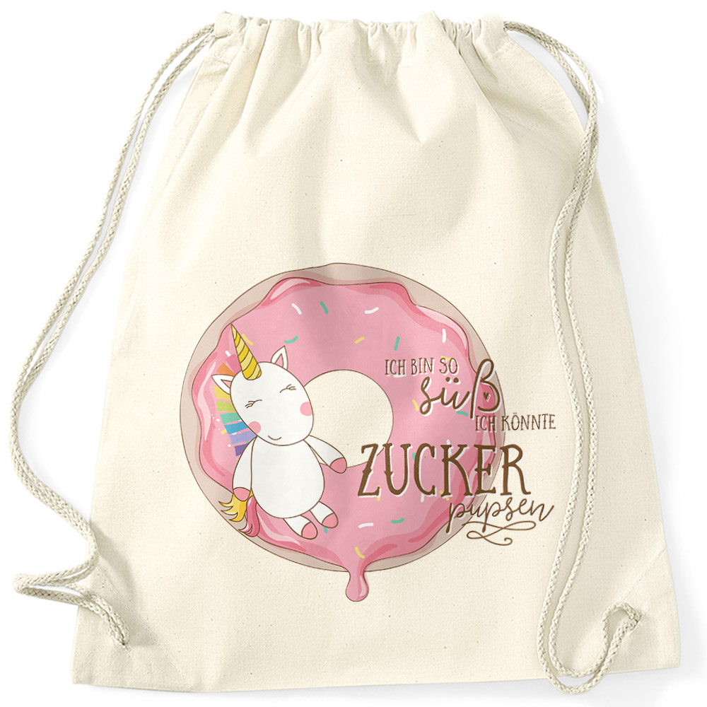 Shirtgeil Turnbeutel 'Ich Bin So Süß Ich Könnte Zucker Pupsen' – 100% Baumwolle, Ca. 37 X 46 Cm, Für Sport & Festival
