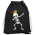 Turnbeutel Fasching Karneval Dabbing Skelett mit Narrenkappe Faschingsartikel Tasche Gymbag Moonworks®preview