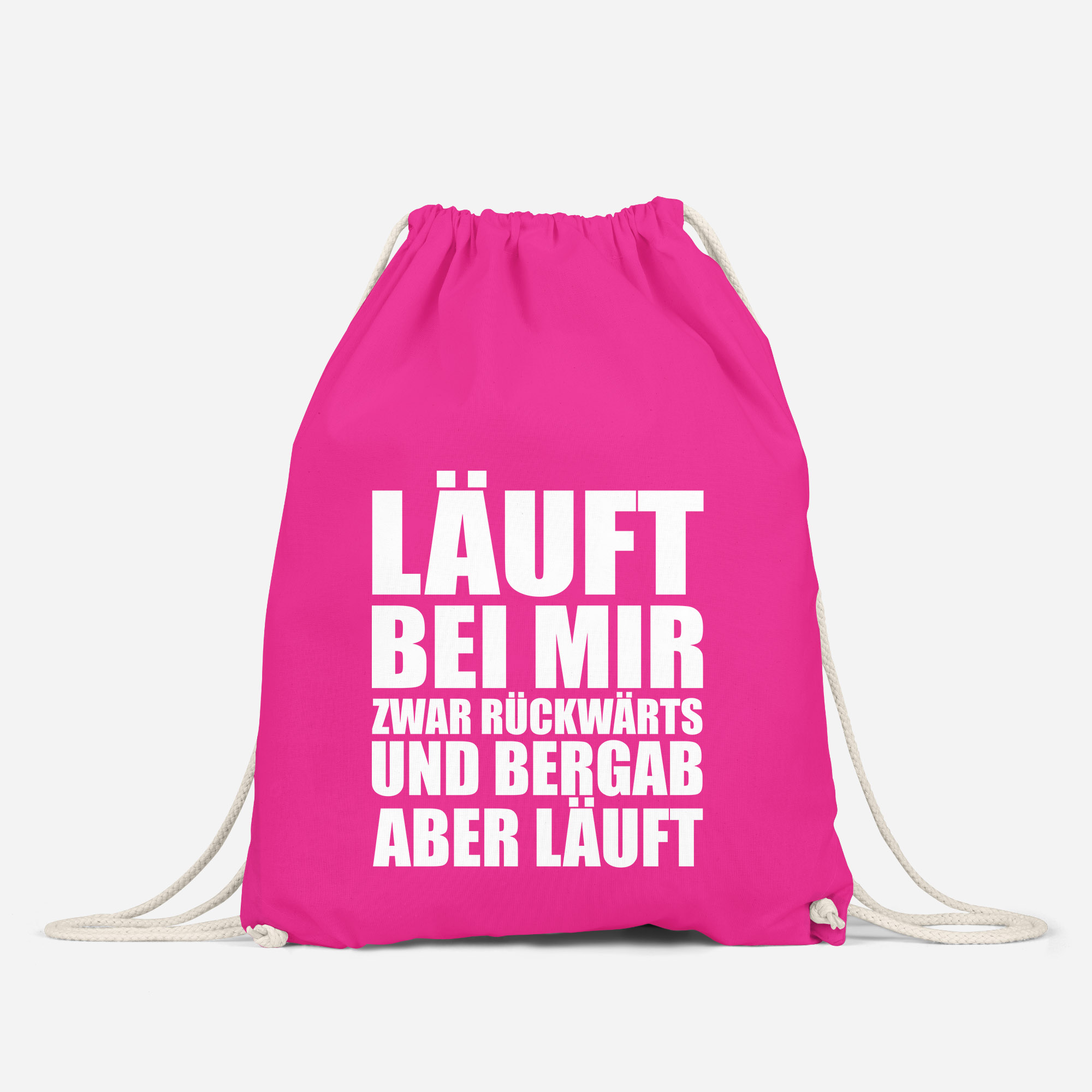 Läuft Bei Dir Turnbeutel – Retro Rucksack Style, 8 Farben, 34x46 Cm