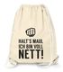 Turnbeutel Gym Bag Lustig Witzig Sprüche Hipster - Halts Maul ich bin voll Nett - Moonworks®preview