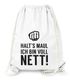 Turnbeutel Gym Bag Lustig Witzig Sprüche Hipster - Halts Maul ich bin voll Nett - Moonworks®preview