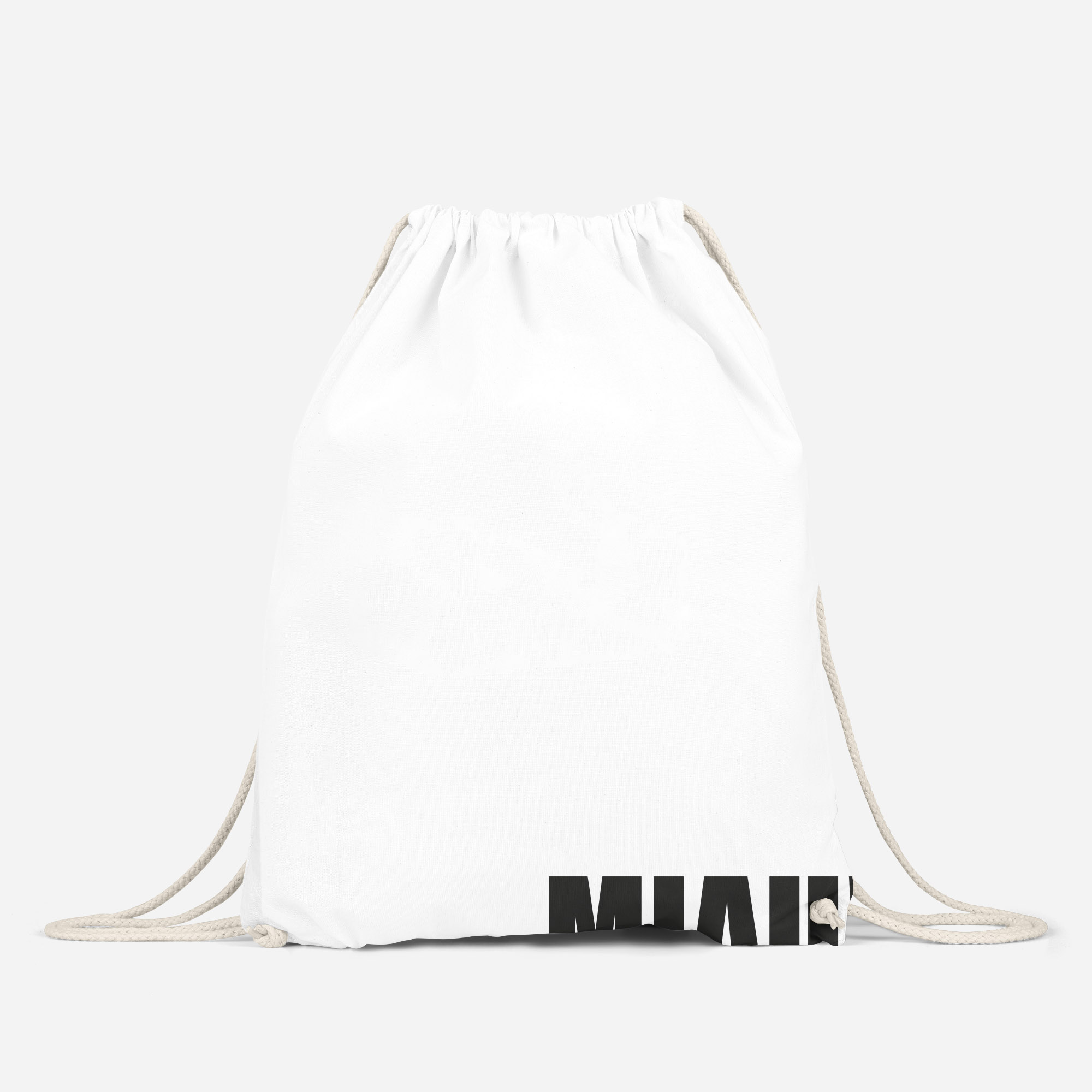 MoonWorks Turnbeutel Gym Bag - "Miau" Schwarz, Unisize, 34x46 Cm, 12 Liter - Aus 100% Baumwolle