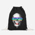Turnbeutel Gym Bag - Skull Lolly Hippie Retro 70er Totenkopf - Moonworks®preview