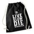 Turnbeutel "Live Slow Die Whenever" Faultier Sportbeutel Gymbag Moonworks®preview