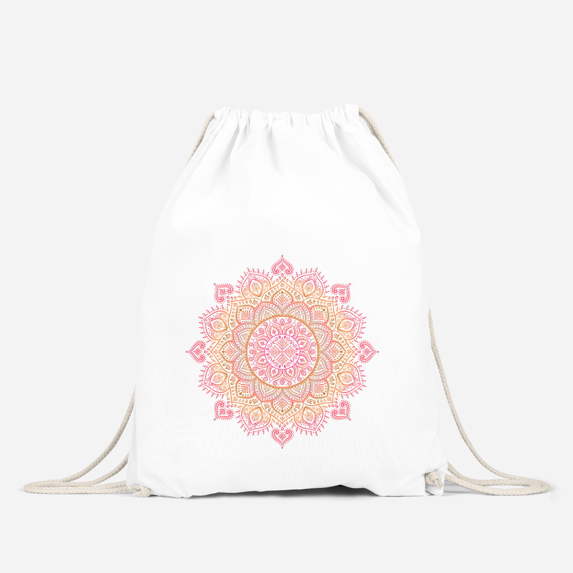 Autiga Federa Cuscino Decorativo Mandala 40x40 Cm In Cotone Bianco - Stile Boho Ethno Per Divano E Letto - 2