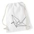 Turnbeutel Origami Kranich Crane Vogel Bird  Hipster Beutel Tasche Jutebeutel Gymsac Stringbag Drawstring Autiga®preview