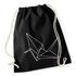 Turnbeutel Origami Kranich Crane Vogel Bird  Hipster Beutel Tasche Jutebeutel Gymsac Stringbag Drawstring Autiga®preview