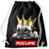 Turnbeutel Pug Life Mops mit Krone Hipster Beutel Tasche Sportbeutel Gymsac Gymbag Moonworks®preview