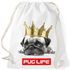 Turnbeutel Pug Life Mops mit Krone Hipster Beutel Tasche Sportbeutel Gymsac Gymbag Moonworks®preview