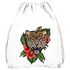Turnbeutel Tiger Patch Tropical Palmblätter Sommer Stick-Optik Drawstring Gymbag Autiga®preview