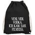 Turnbeutel Veni Vidi Vodka ich kam sah Filmriss Stoffbeutel Gymbag Alkohol Spruch lustig Party Festival Tasche Moonworks®preview