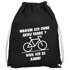 Turnbeutel Warum ich ohne Akku fahre E-Bike Fahhrad Radfahrer Gymbag Moonworks®preview