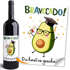 Weinetikett selbstklebend - Geschenk Abschluss Bachelor Studium - Flaschen-Label Spruch Bravocado Moonworks®preview