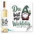 Weinetikett Weihnachten Flaschenaufkleber Wichtel Weihnachtszwerge Gnomes – XMAS Deko für Flaschen SpecialMe®preview