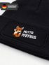 Wintermütze Kinder Beanie Jungen Patch Pfiffikus Fuchs Aufdruck Print Strickmütze Kindermütze MoonWorks®preview