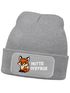 Wintermütze Kinder Beanie Jungen Patch Pfiffikus Fuchs Aufdruck Print Strickmütze Kindermütze MoonWorks®preview