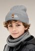 Wintermütze Kinder Beanie Jungen Patch Pfiffikus Fuchs Aufdruck Print Strickmütze Kindermütze MoonWorks®preview