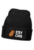 Wintermütze Kinder Beanie Mädchen Patch Cabybara Stay Chill Aufdruck Print Strickmütze MoonWorks®preview