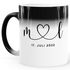 Zauber-Tasse Hochzeit personalisiert mit Initialen Anfangsbuchstaben und Herz Datum Hochzeitsgeschenk SpecialMe®preview