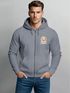 Zip-Hoodie Herren Retro Sweatjacke mit Kapuze Good Vibes Logo Motiv Zipjacke Männer Fashion Streetstyle Neverless®preview