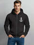 Zip-Hoodie Herren Sweatjacke mit Kapuze Anker Logo Print Männer Fashion Streetstyle Neverless®preview