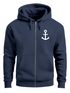 Zip-Hoodie Herren Sweatjacke mit Kapuze Anker Logo Print Männer Fashion Streetstyle Neverless®preview