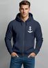 Zip-Hoodie Herren Sweatjacke mit Kapuze Anker Logo Print Männer Fashion Streetstyle Neverless®preview