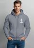 Zip-Hoodie Herren Sweatjacke mit Kapuze Anker Logo Print Männer Fashion Streetstyle Neverless®preview