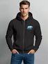 Zip-Hoodie Herren Sweatjacke mit Kapuze Bär Wald Polygon Print Wandern Zipjacke Männer Fashion Streetstyle Neverless®preview